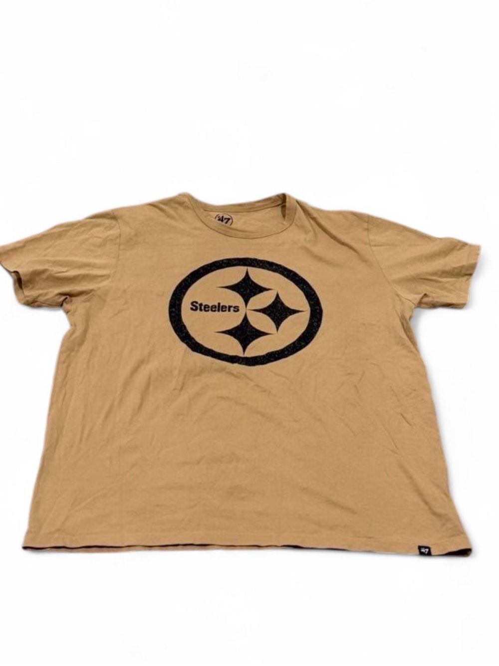 47 Tan Pittsburgh Steelers Logo Short Sleeve Tee